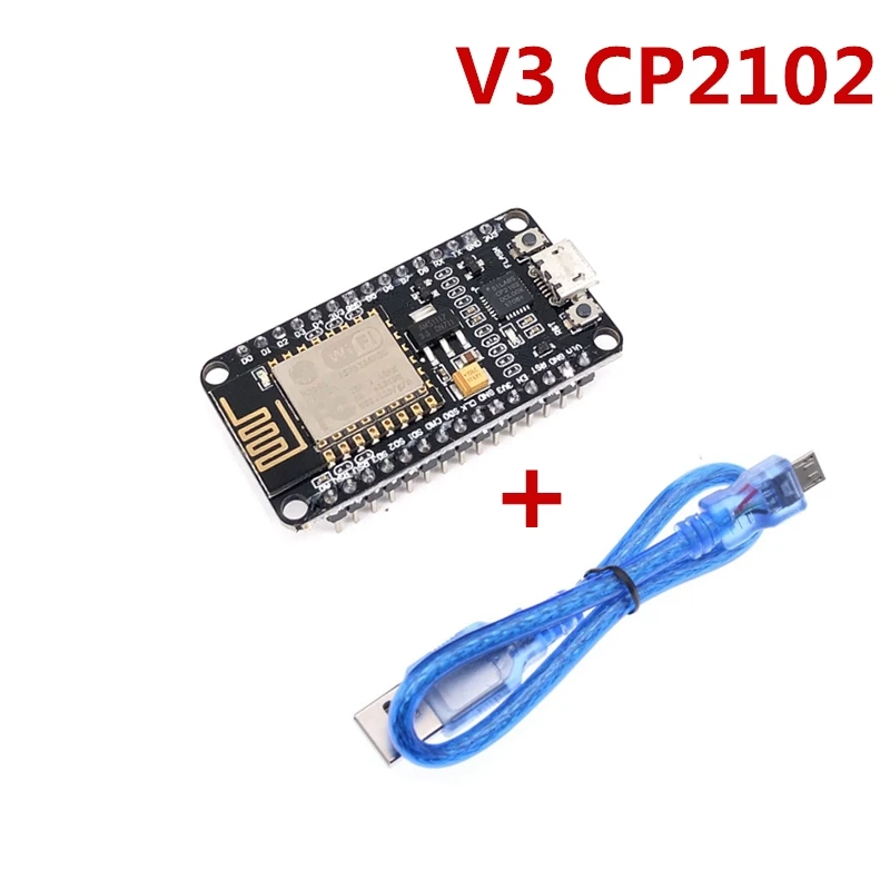 CP2102 and Cable V3 беспроводной модуль NodeMcu Lua wifi 4 м байт Интернет вещей макетная плата на основе ESP8266 ESP-12E для arduino совместимый - Цвет: CP2102 and Cable
