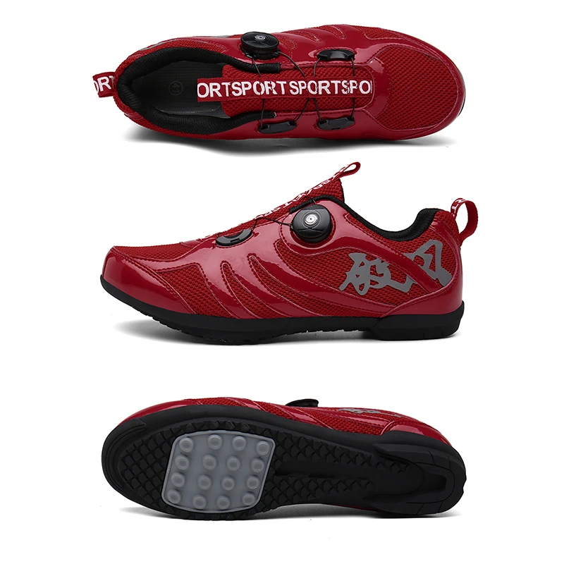 

Cycling MTB Shoes Men Sports Route Cleat Road Bike Speed Flat Sneaker Racing Women Bicycle Mountain Spd Biking Footwear