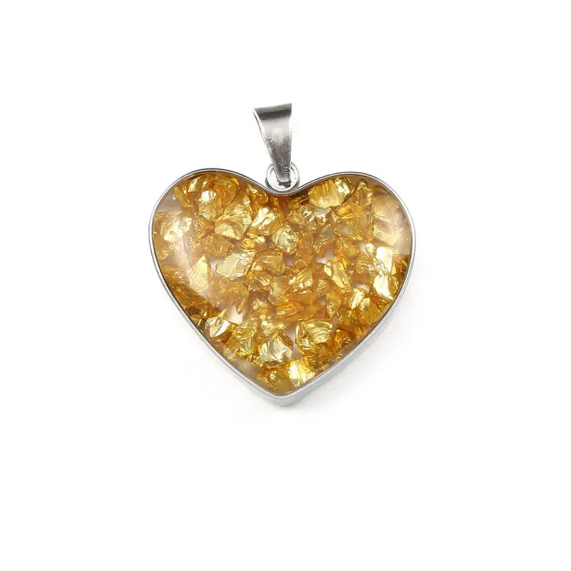 Натуральный Полудрагоценный камень женский кулон на ожерелье в форме сердца