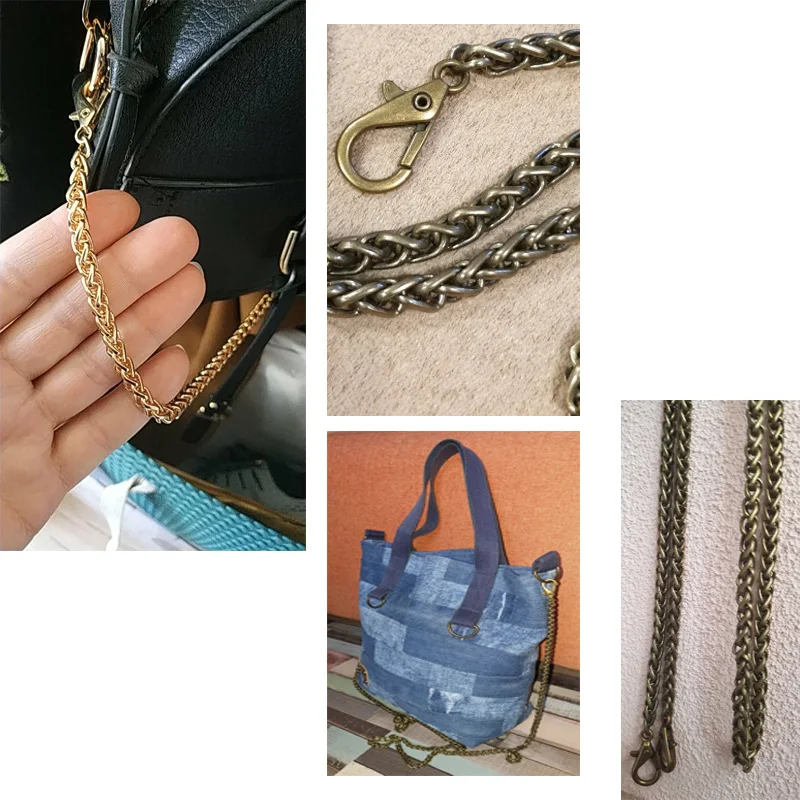 

Women Metal Crossbody Bag Lantern Chain Strap 40-120cm Tote Shoulder Replaceable Bag Accessorie
