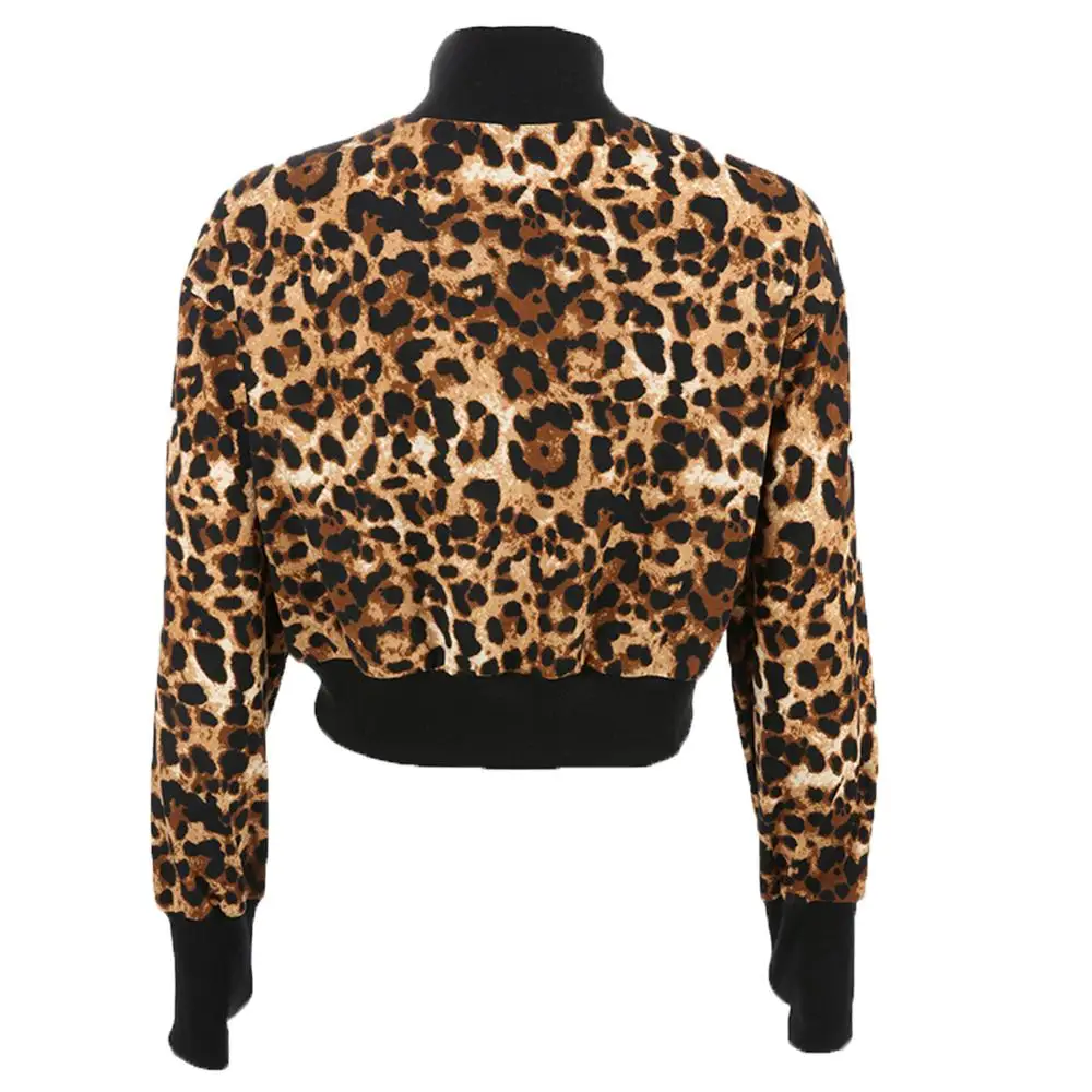 Женский свободный пуловер с леопардовым принтом и длинным рукавом|Женские