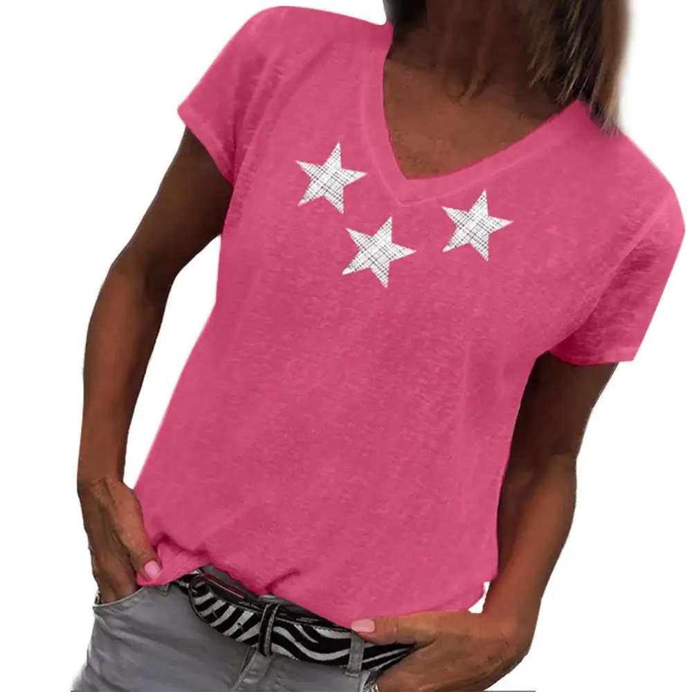 Женская футболка модные футболки с принтом звезд летняя повседневная одежда