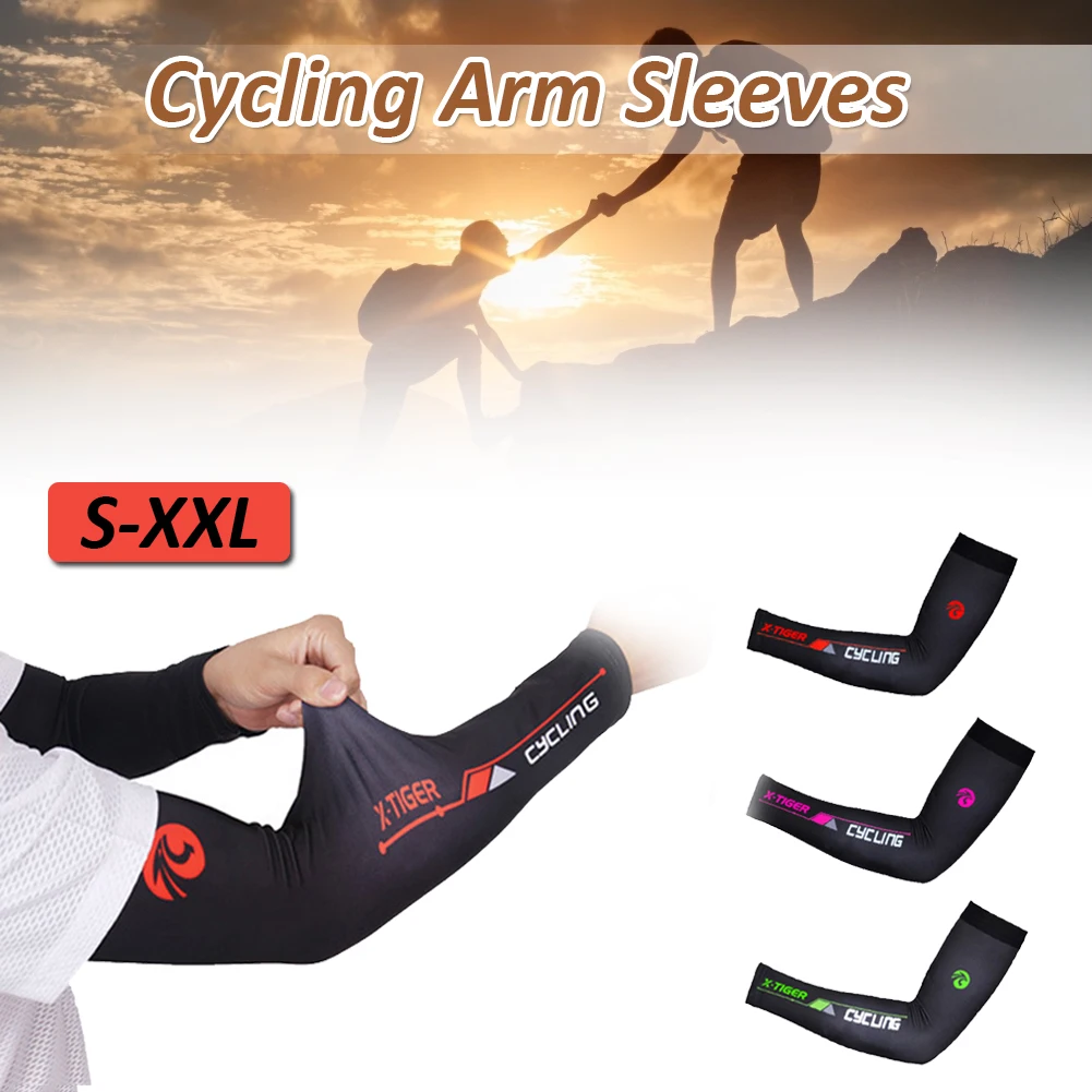 

1Pair Arm Sleeves Bicycle Sleeves UV Protection Sunscreen Cycling Sleeves Ice Silk Breathable Running Cycling Leg Sleeves