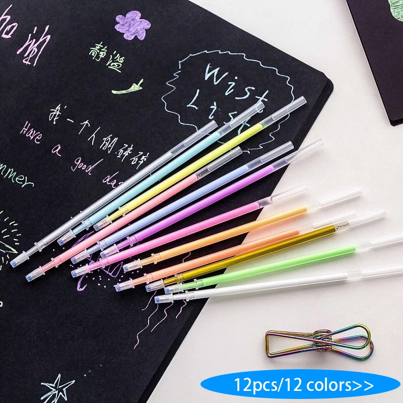 12 шт./лот вспышка шариковая гелевая ручка хайлайтер сменный цвет полностью