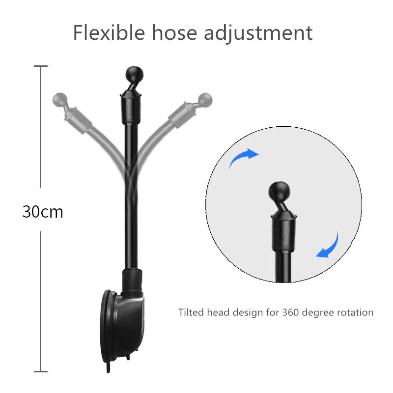 long neck sucker 360° car phone holder windshield dashboard mount for phone free global shipping