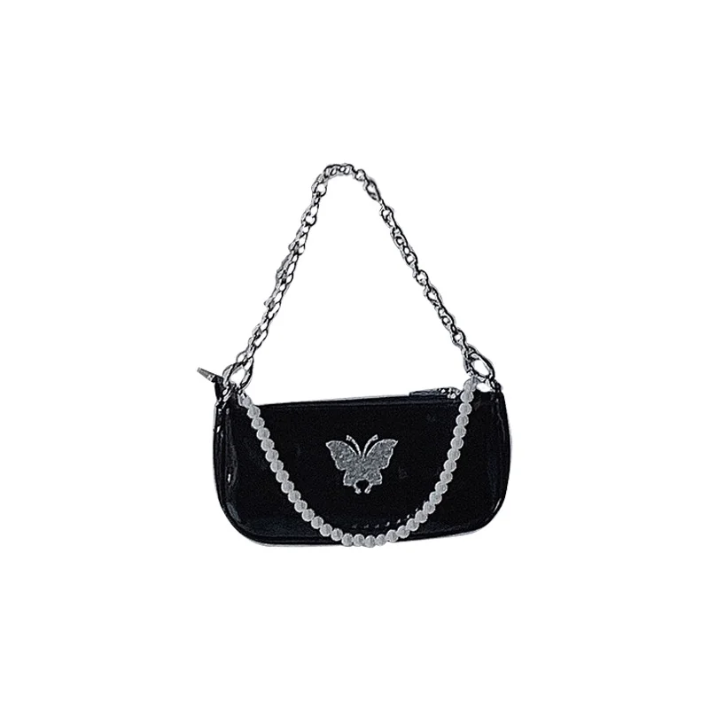 

Deer personality butterfly patent underarm bag women's 2021 new pearl chain portable one shoulder slanting small bag