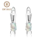 Женские серьги-Клипсы из серебра 925 пробы с натуральным эфиопским опалом