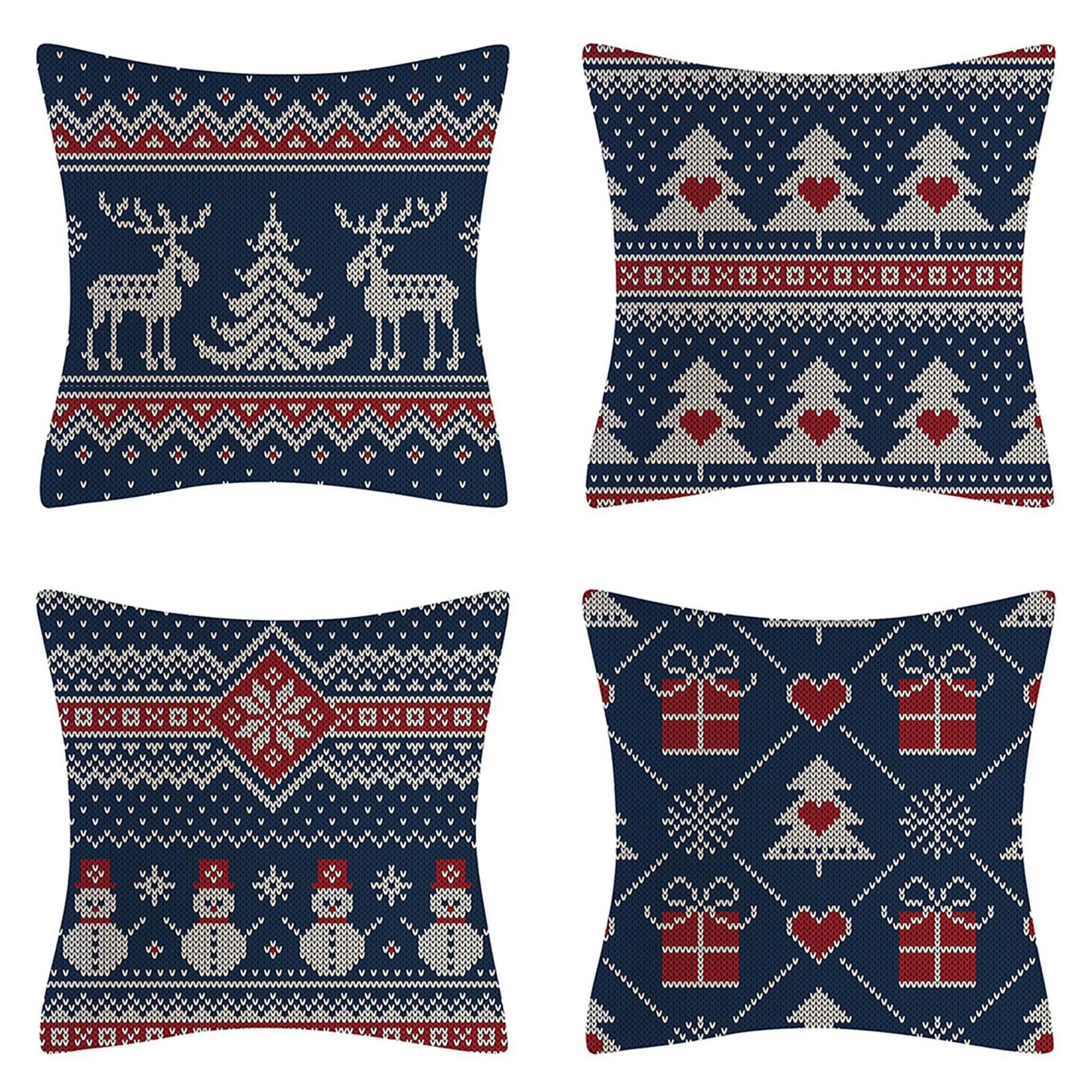 

45x45cm Merry Christmas Cushion Cover Cotton Linen Pillowcase Christmas Decorations For Home Xmas Noel Ornament Happy New Year