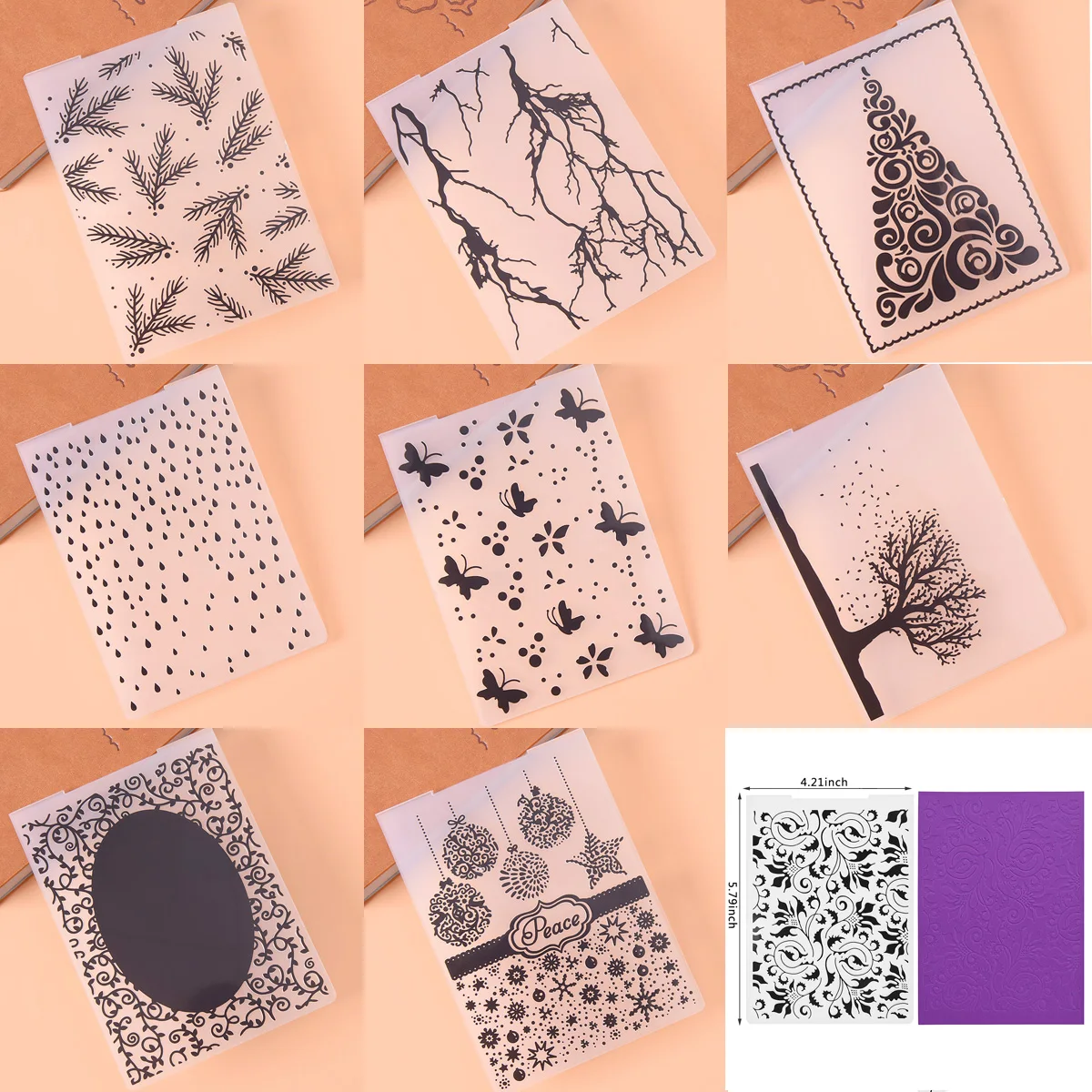 

2022 Tree Geometry Embossing Folders for Papers Photo Album Making Card Supplies DIY Plastic Scrapbooking Cutting Dies