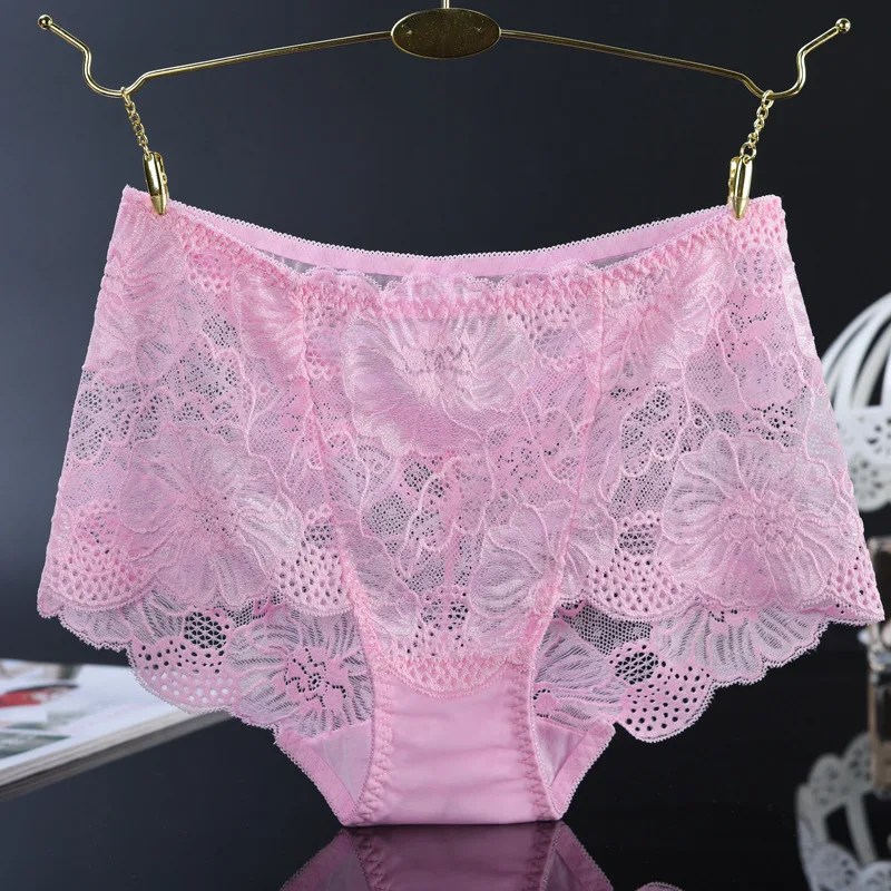 Женское нижнее белье из модала с высокой талией сексуальное кружевное трусики