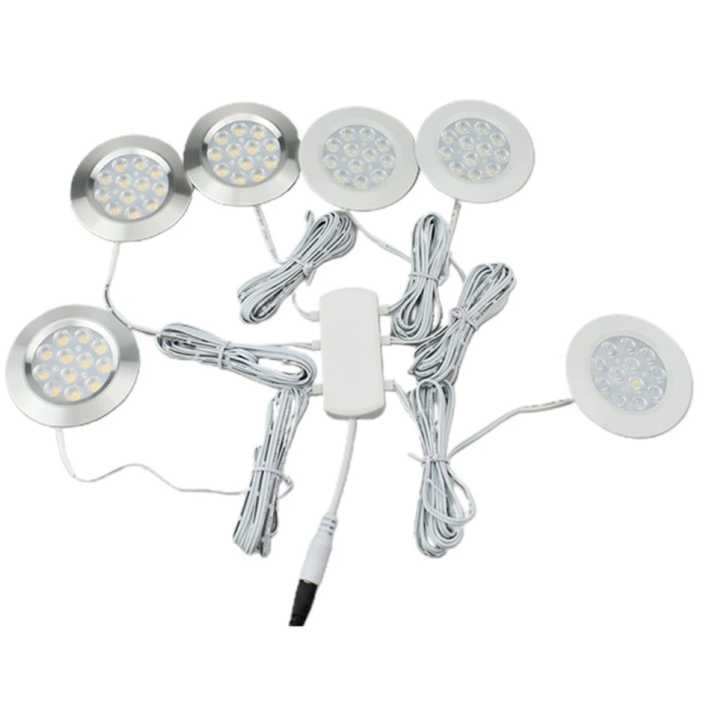 

6pcs 12V LED Downlight Under Cabinet Lights Kitchen Counter Shelf Lamp Showcase and Drinks Lights