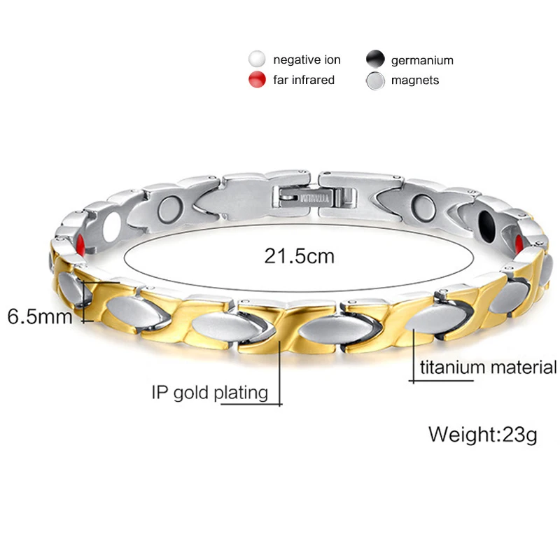 Магнитный браслет для женщин 316L из нержавеющей стали магнитный германиевый