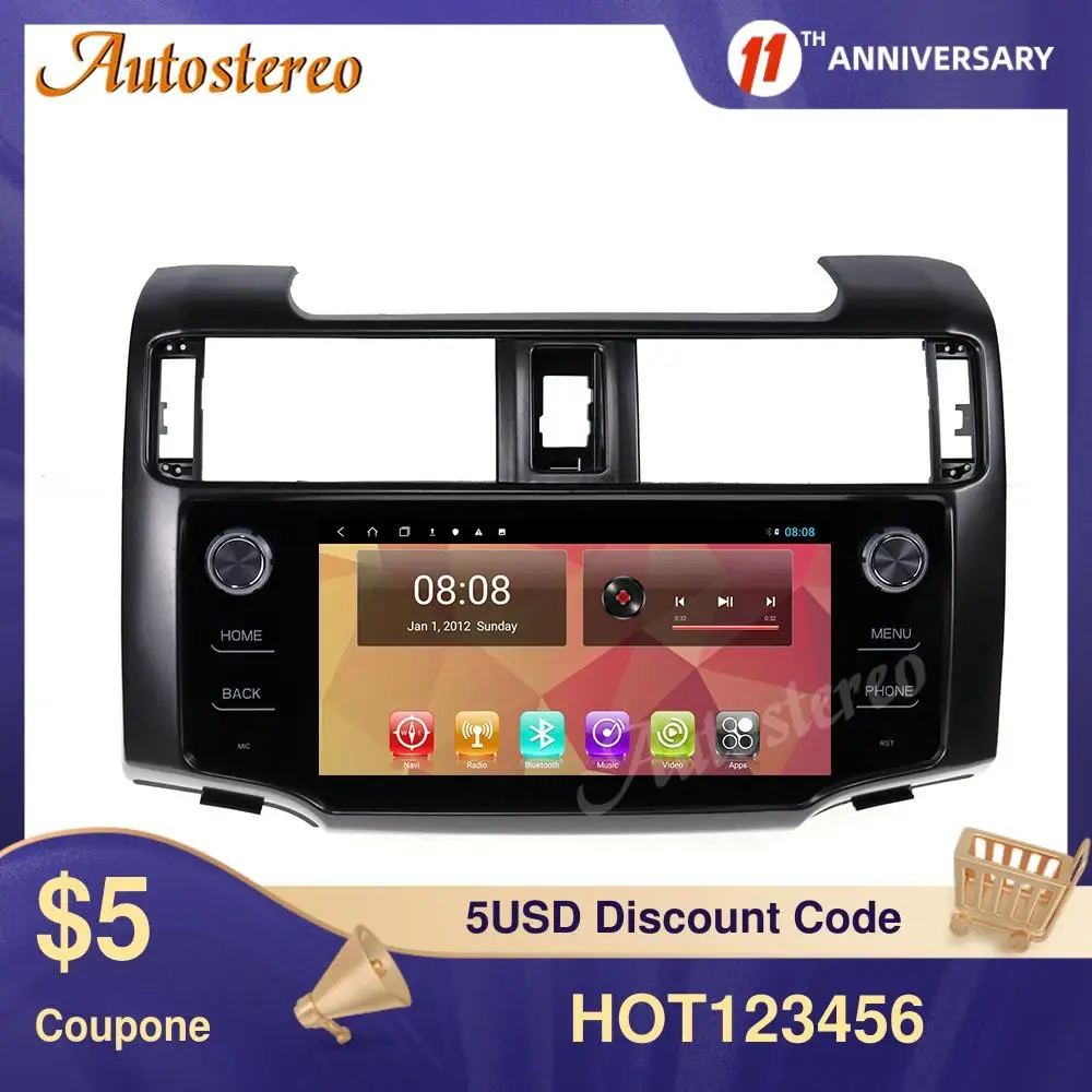 Carplay For Toyota 4 Runner Android 10.0 128GB Car DVD Player GPS Navigator Multimedia Player Stereo Head Unit Radio Tape Record