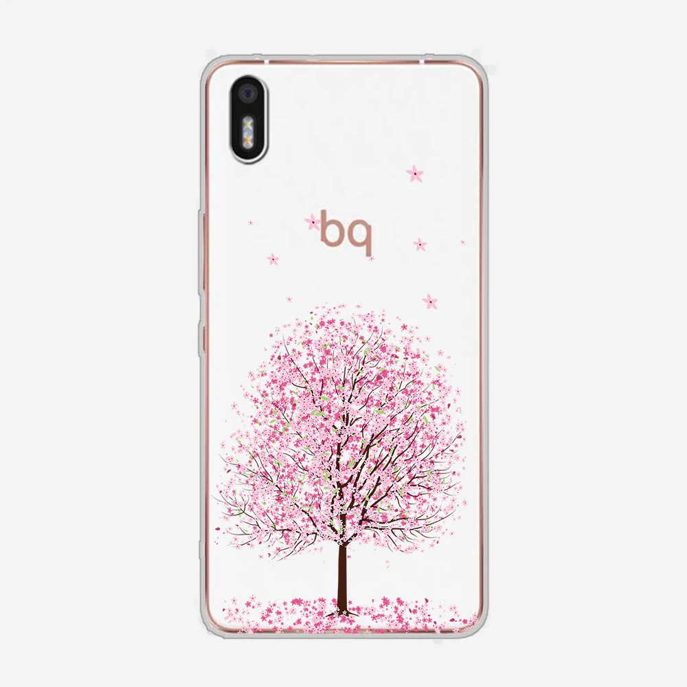 Вишневое цветущее дерево для BQ Aquaris U2 C U X5 V VS X2 X Plus Lite Pro E5 S M5 M5.5 Мягкий силиконовый