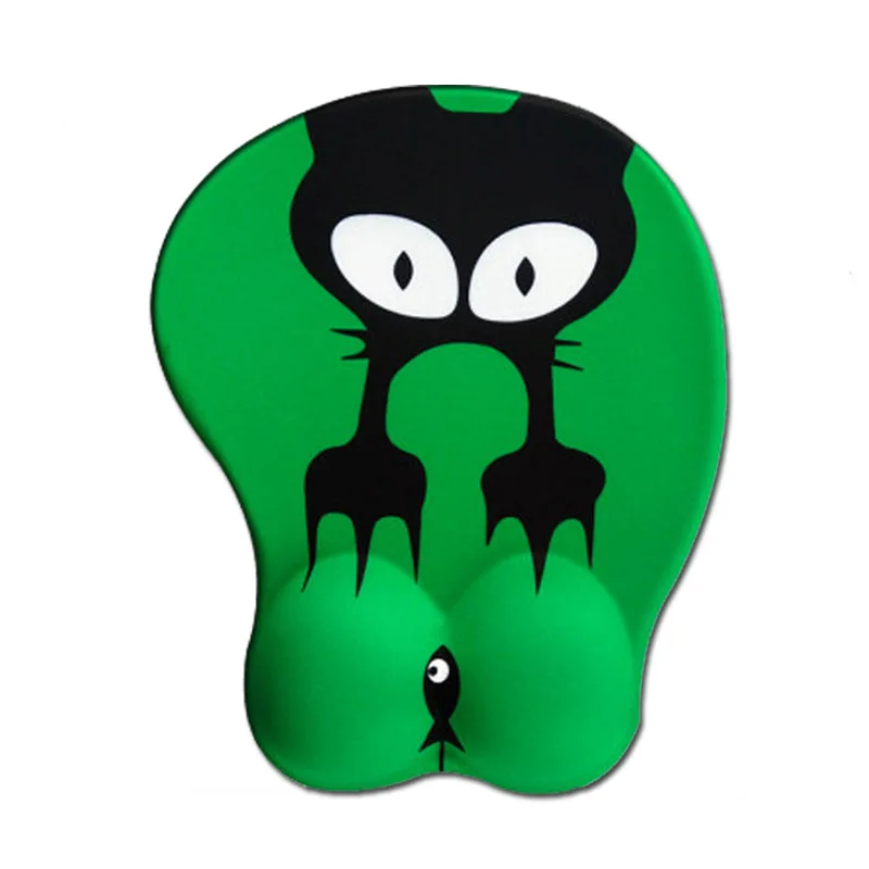 Силиконовый 3D коврик для мыши с рисунком аниме cool cat & fish игровой мягкой