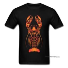 Мужская футболка в стиле панк, черная футболка с украшением в виде омаров, скидка, футболки из хлопчатобумажной ткани, топы, футболки, летняя уличная одежда индивидуального дизайна