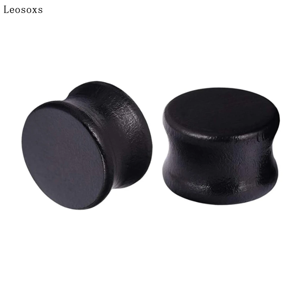 

Leosoxs 2pcs Hot Sale Black Wood Auricle Solid Ear Expander Human Body Piercing Jewelry Ear Expander