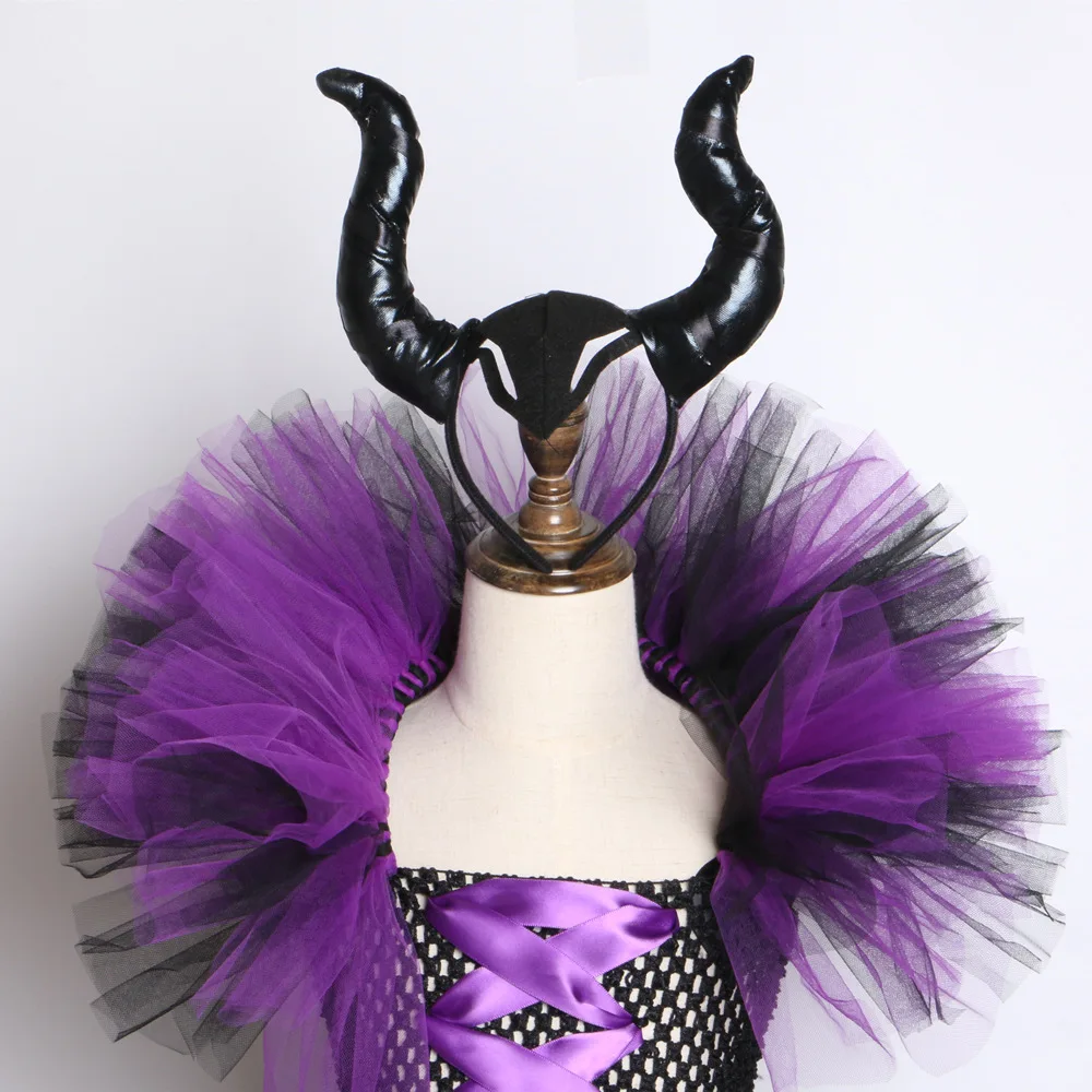 Платье-пачка Maleficent Evil Queen для девочек украшение на Хэллоуин | Тематическая одежда