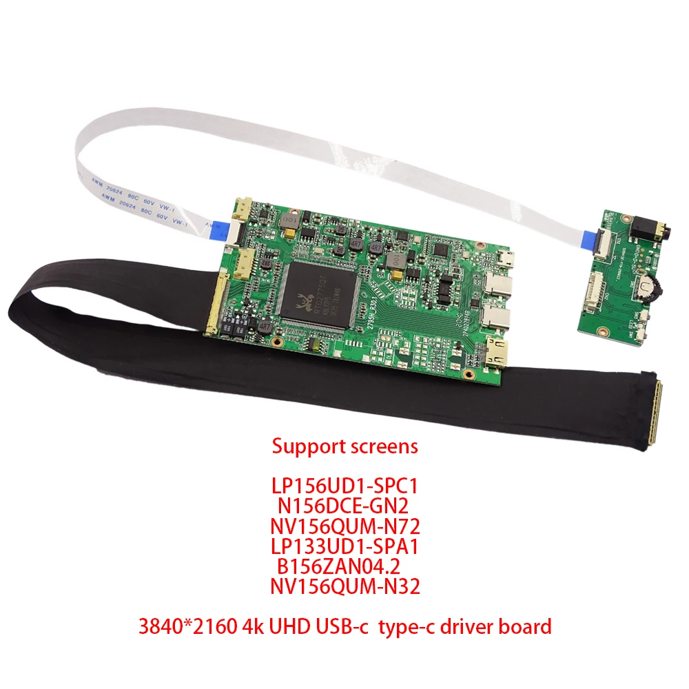 

4k 3840*2160 UHD USB-c type-c driver board with keypad mini hdmi 40pin edp interface for 4k tablet notebook mini pc display
