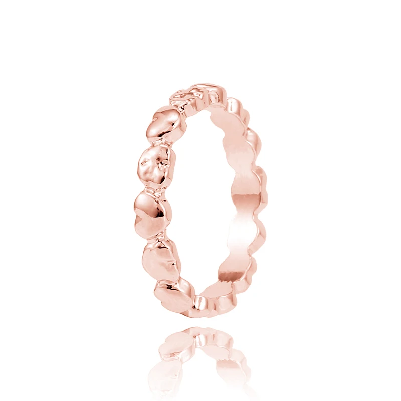 

Buipoey Simple Style Heart To Heart Rings For Women Original Girl Fashion Gold Silver Color Ring Engagement Couples Jewelry Gift