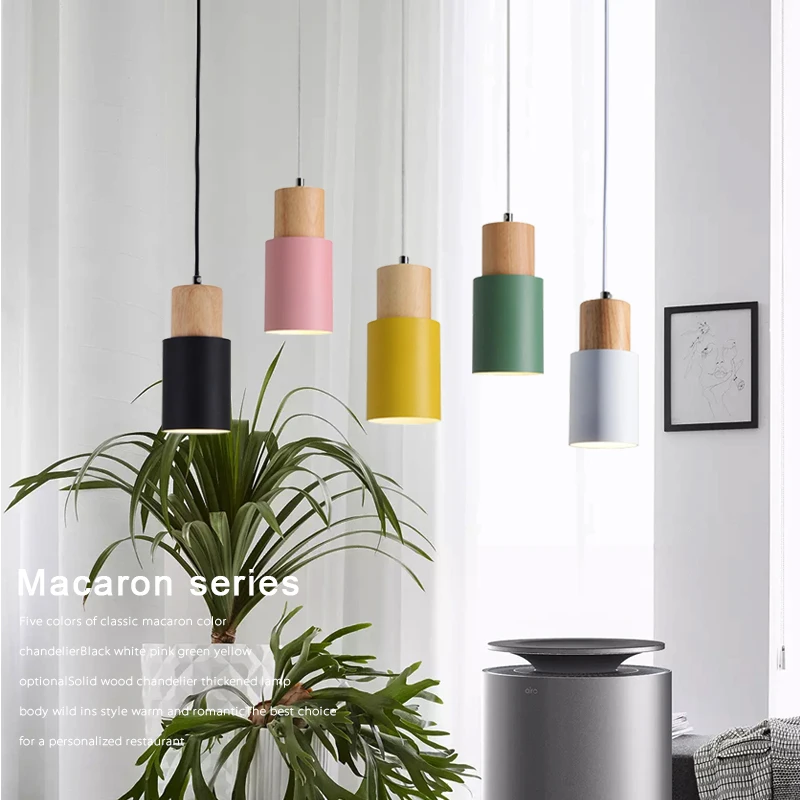 Простые подвесные светильники в скандинавском стиле светодиодная деревянная