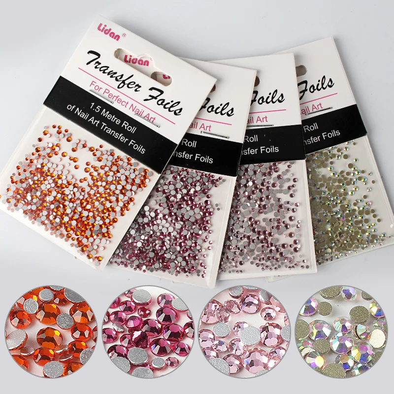 1 сумка многоразмерные стеклянные стразы для ногтей смешанные размеры украшения