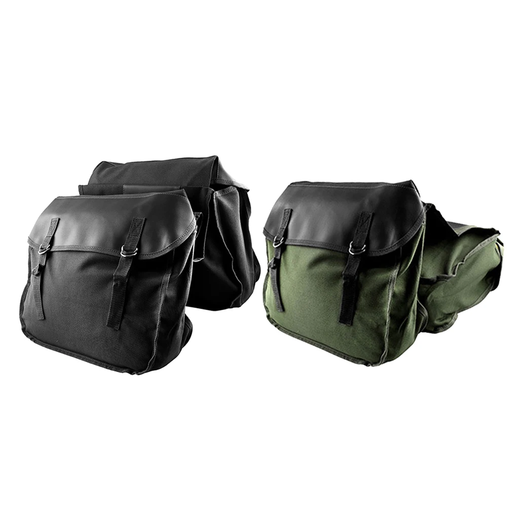 

2x Motorbike Touring Saddle Bag Waterproof Motorcycle Canvas Pannier