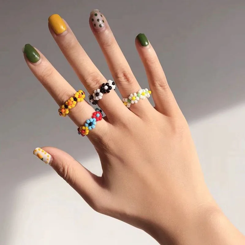 Кольцо AOMU с прозрачными акриловыми цветами женское стильное Ювелирное Украшение