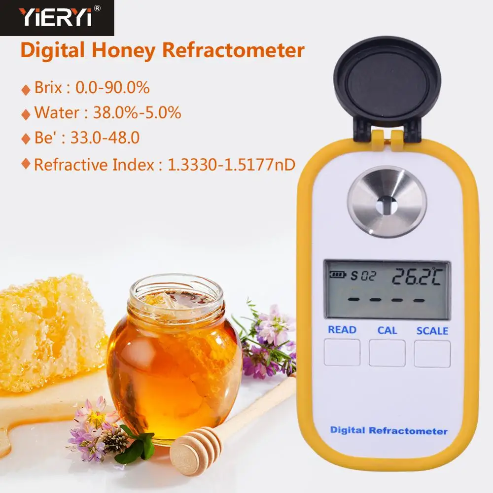 Цифровой рефрактометр для мёда Yieryi DR301 измеритель содержания сахара 0 90%