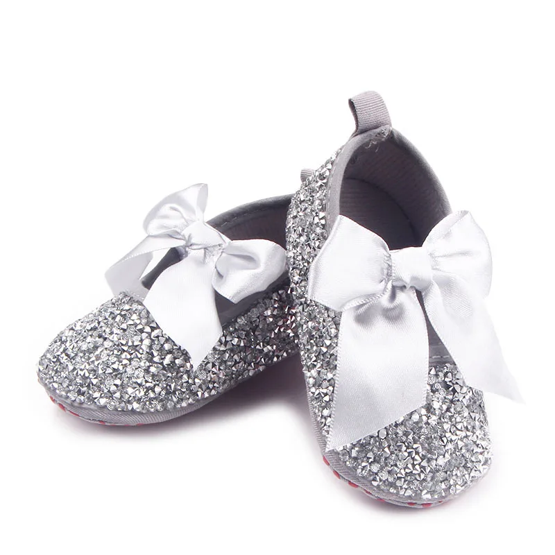 

Rainbow Bling Sequins Pearls Baby Girl Shoes Bow-Knot Toddler Princess Shoes Infant Newborn Baby Shower Gift Better Quality
