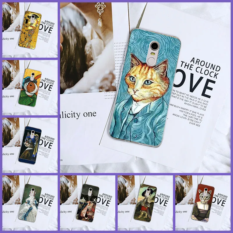 Back Cover For Xiaomi Redmi S2 6A 5 Plus 4A Silicone Funny Art Cat Phone Case Pocophone F1 Note 4 4X 5A 6 Pro Prime |