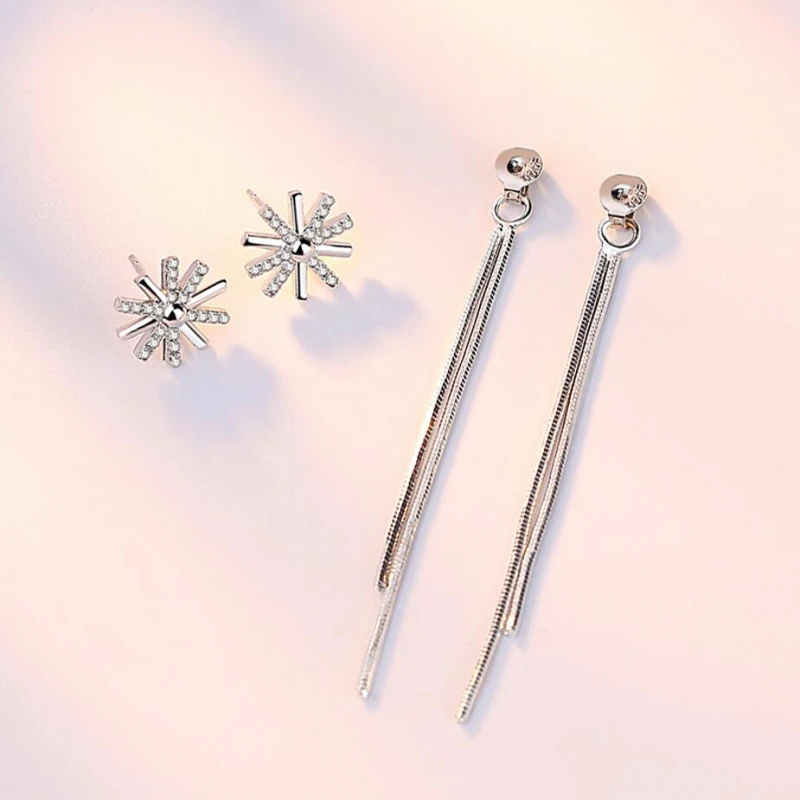 

Серьги-подвески женские длинные из серебра 925 пробы с цирконом