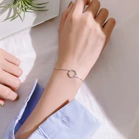 women bracelets on hands s925 silver chain bangle simple double layer wrist bracelet jewelry gift wholesale