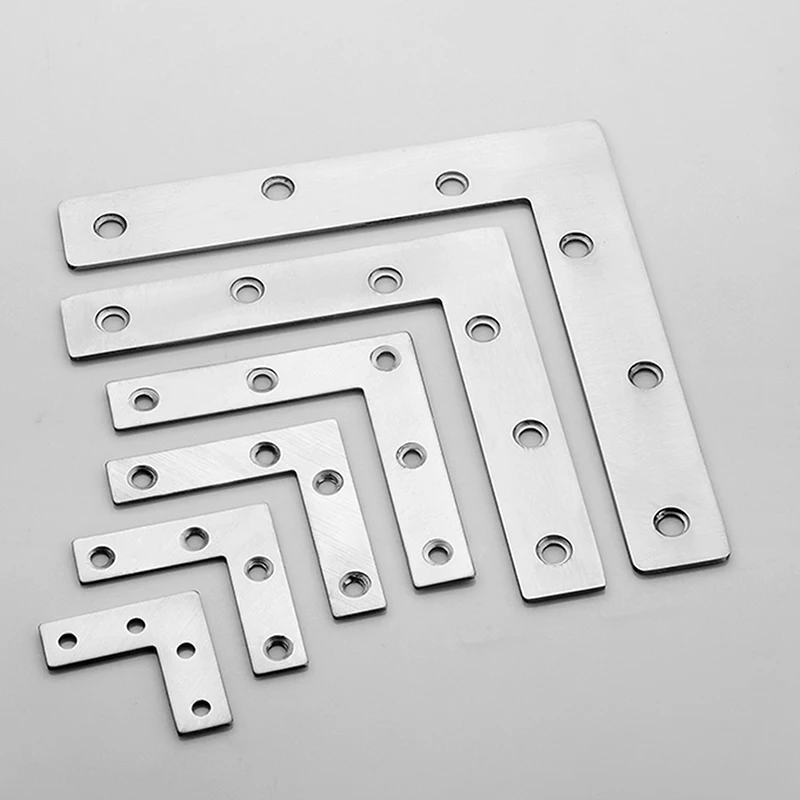 

10/20pcs Heavy Duty Stainless Steel Solid Shelf Support Corner Brace Joint Right Angle Bracket Wood Furniture Repair Tool