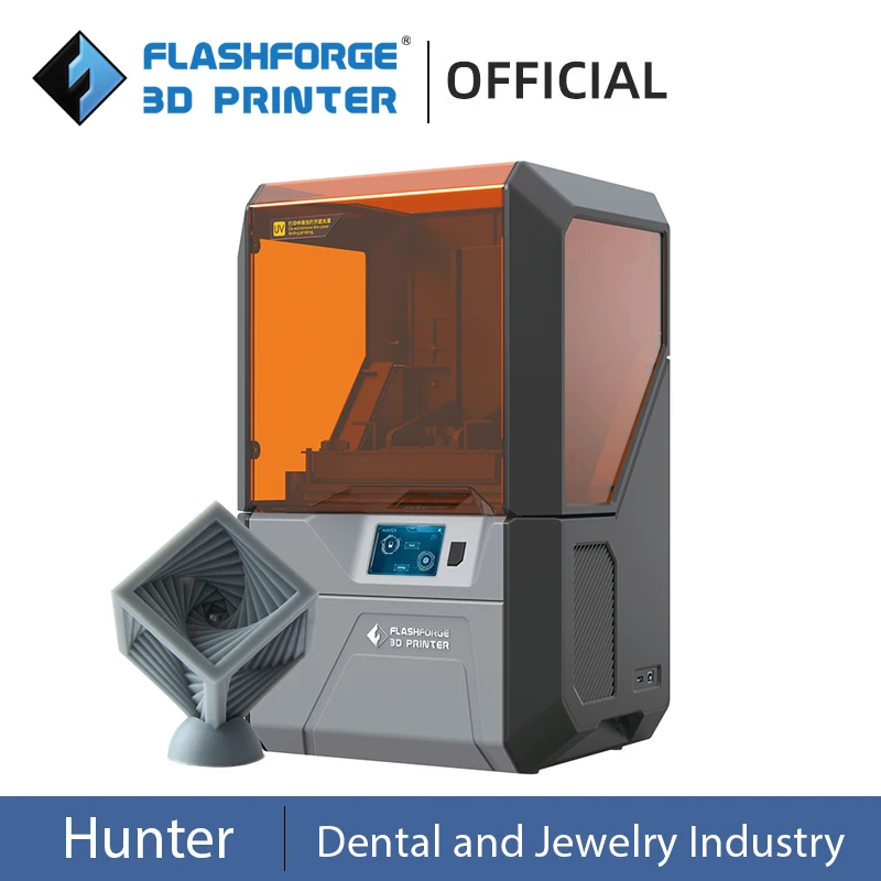

Flashforge Hunter DLP 3D Printer for Dental and Jewelry Industry Micron Accuracy UV Printer Resin 3d Printer Free Shipping