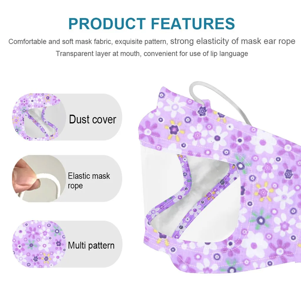 В наличии! Видимая маска для взрослых Модные Моющиеся Многоразовые