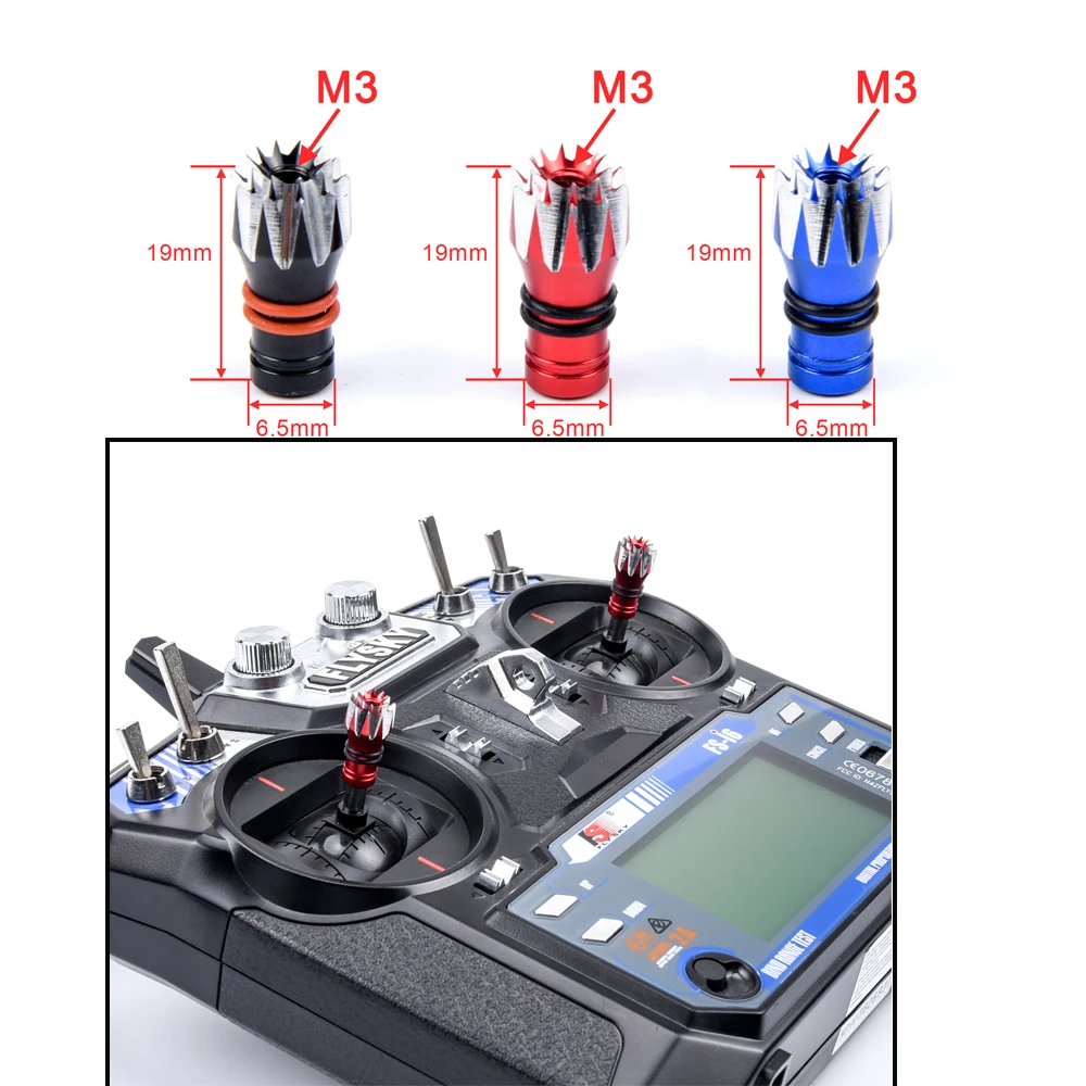 3D Flying M3 3mm Rocker Head Transmitter Stick Ends Remote Controller For Flysky I6 I6X I6S / Frsky Taranis QX X7 |