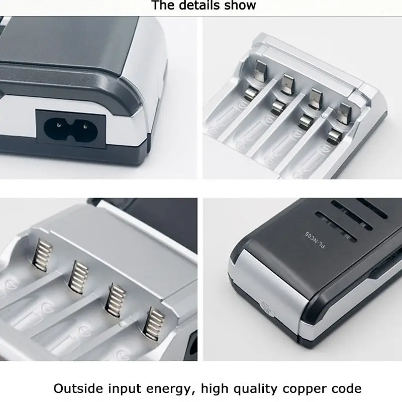 ЖК-дисплей с 4 слотами интеллектуальное зарядное устройство для аккумуляторов AA /