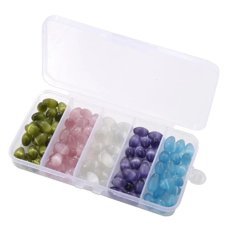 Натуральный камень кошачий глаз овальные бусины 8*12 мм 5 коробок 100 шт. для