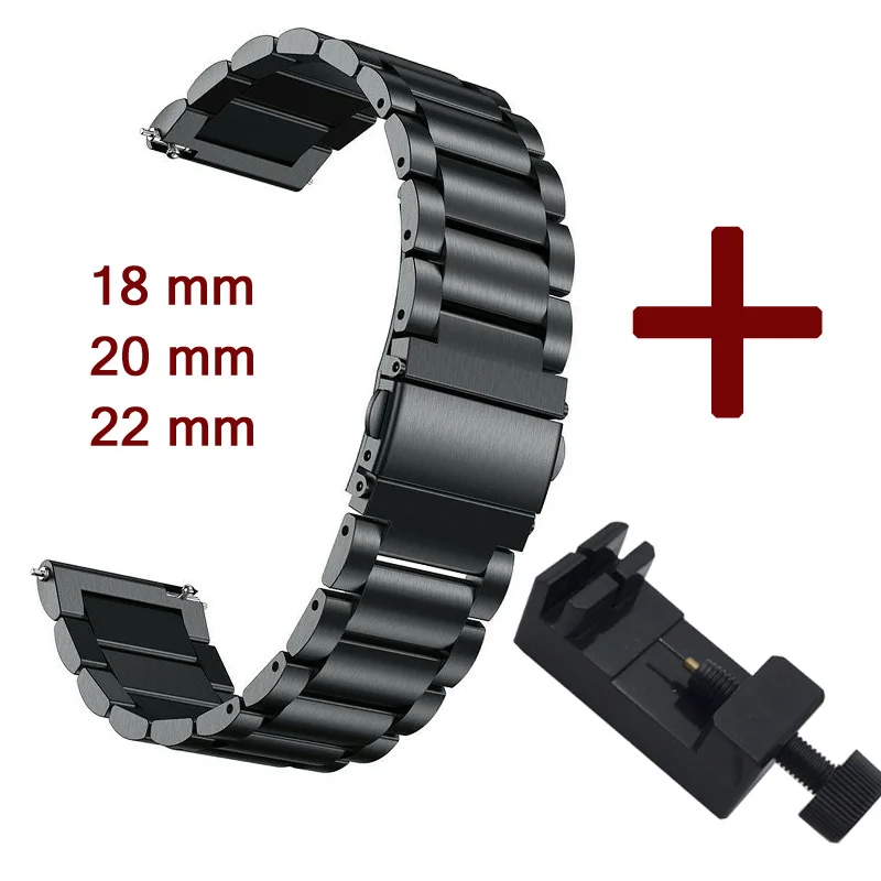OULUCCI 18 20 22 мм браслет для galaxy 42 мм 46 мм часы s2 s3 huawei 2 классические часы GT pro Pebble Time steel Huami Amazfit