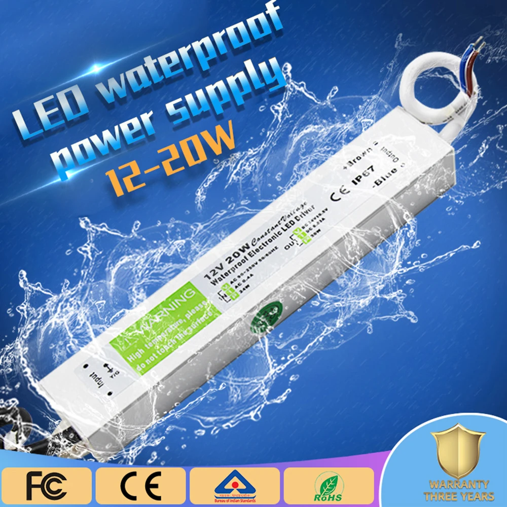 Светодиодный адаптер питания IP67 внешний трансформатор для светодиодного