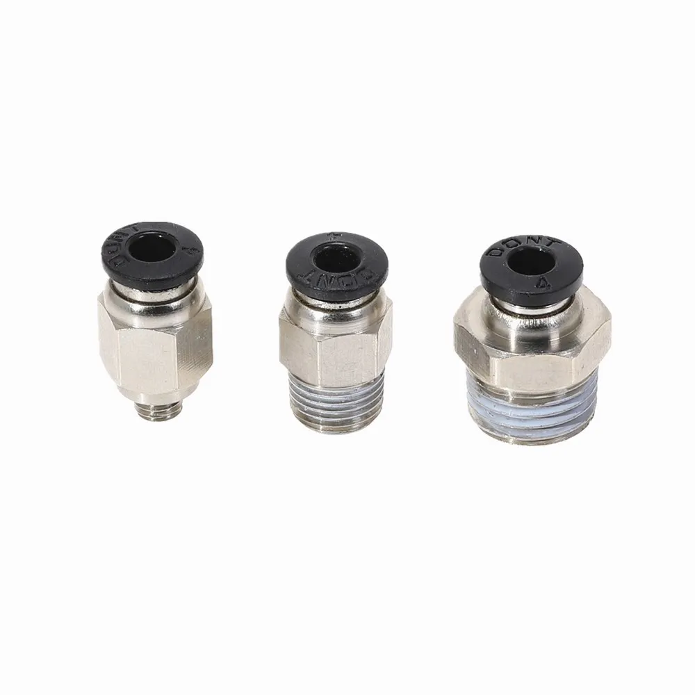 Пневматические Фитинги PC10 PC12 PC14 PC16 мм наружная резьба 1/8 1/4 3/8 1/2 01 02 03 04 для