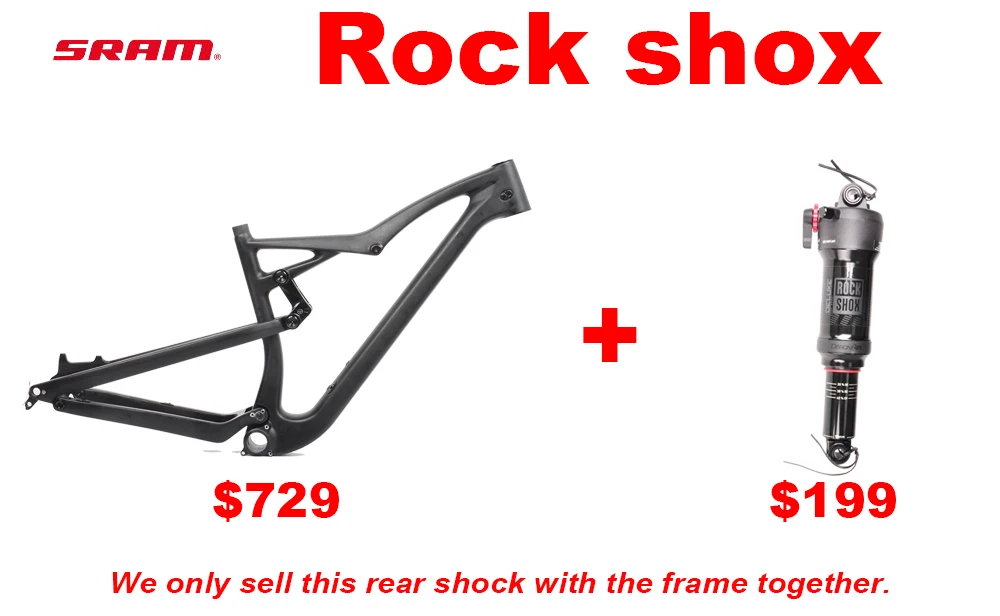 Frame with shock Лидер продаж Новые карбоновые эндуро велосипедные рамы с регулируемым путешествием. 29er Boost Все рамы для горного велосипеда - Цвет: Frame with shock