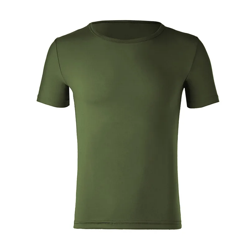 Army Green Pui men tiua новая мужская футболка из полиэстера белая мужская футболка Летняя с коротким рукавом размера плюс Мужская футболка черный Топ Футболка тонкая рубашка - Цвет: Army Green