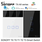 SONOFF T1T2T3T0 WiFi умный выключатель eWelink Умный домашний выключатель TX EUUKUS настенный светильник сенсорный выключатель для Alexa Google Home