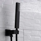 Матовая черная твердая латунная квадратная ручная Лейка для душа, однофункциональный латунный ручной душ для ванной комнаты