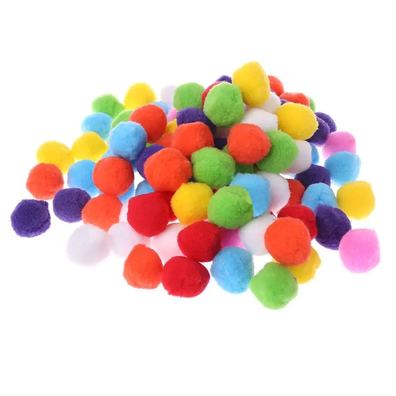 

100Pcs Soft Round Fluffy Craft PomPoms Ball Mixed Color Pom Poms 40mm DIY Crafts DIY