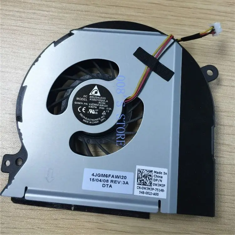 Тетрадь Процессор охлаждающий вентилятор для Dell XPS 15 L501X L502X KSB0705HA A AC94 DC5V 0.6A DP/N 0W3M3P