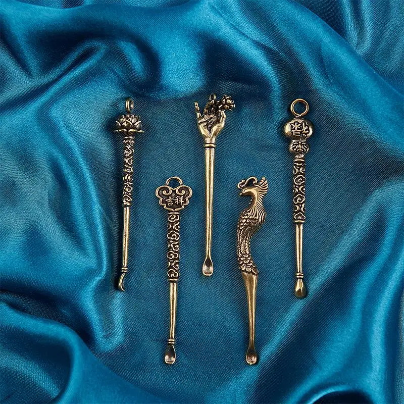 1 шт. портативные ушные ложки в стиле ретро латунный инструмент для чистки ушей с