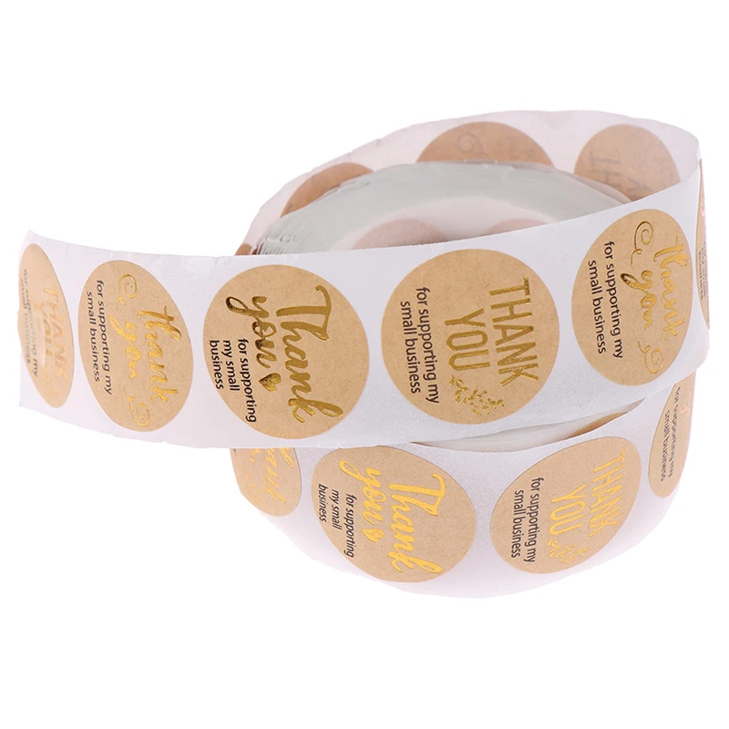 

500pcs Thank You Sticker Seal Labels Gold Round Handmade Label Stickers Scrapbooking For Envelope Cute Sticker Stationery Supply